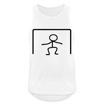 Strichmännchen Tor - Männer Tank Top atmungsaktiv - Weiß - Vorne - Nick (188cm)