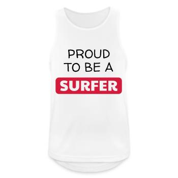 Surfen / Surfer / Surf / Surfing / Strand - Männer Tank Top atmungsaktiv - Weiß - Vorne - Nick (188cm)