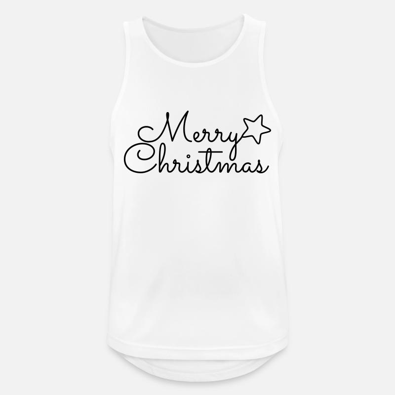 Joyeux Noël cursive Joyeux Noël - Débardeur respirant Homme - blanc