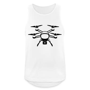 Drohne - Männer Tank Top atmungsaktiv - Weiß - Vorne - Nick (188cm)