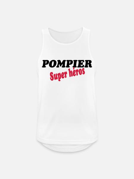 POMPIER super héros - Débardeur respirant Homme - blanc