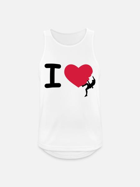 I love Climbing - Débardeur respirant Homme - blanc