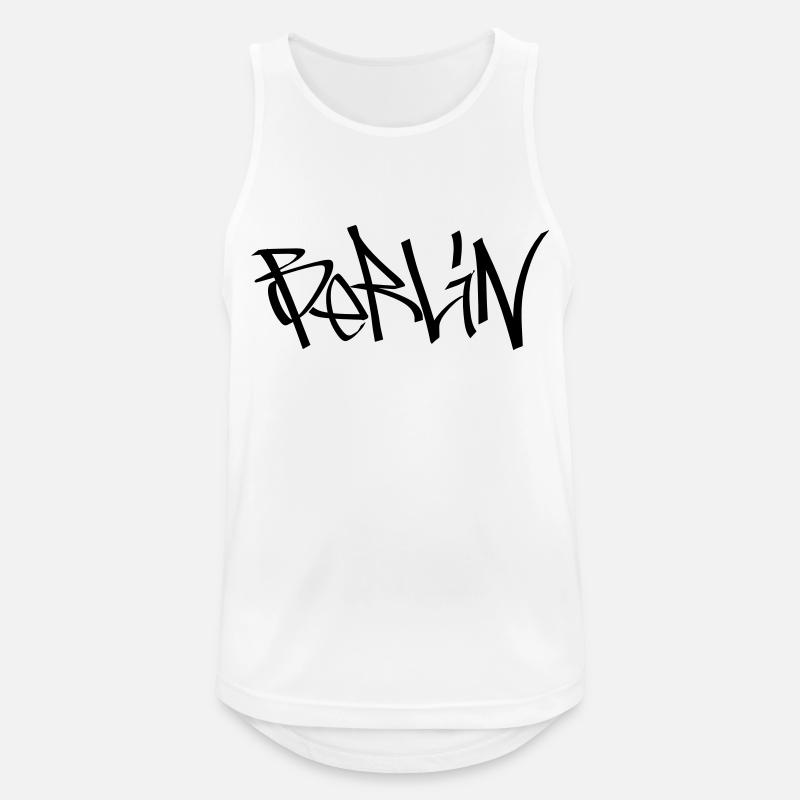 Berlin - Männer Tank Top atmungsaktiv - Weiß