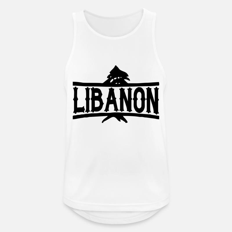 Libanon - Männer Tank Top atmungsaktiv - Weiß