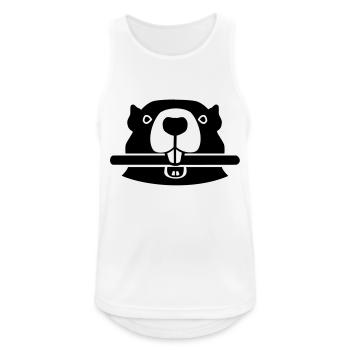 Biber - Männer Tank Top atmungsaktiv - Weiß - Vorne - Nick (188cm)