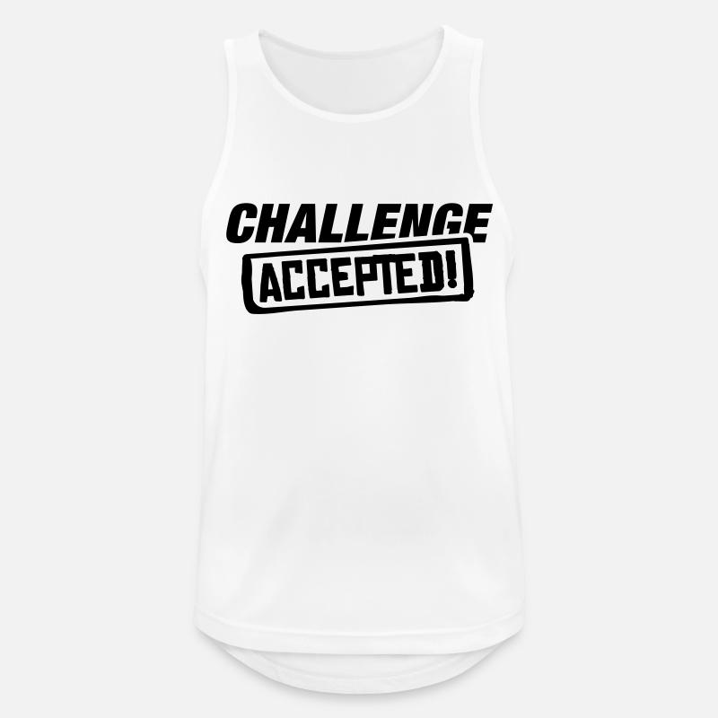 challenge_accepted_ak1 - Männer Tank Top atmungsaktiv - Weiß