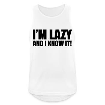 Lazy - Men's Breathable Tank Top - white - Front - Nick (188cm)