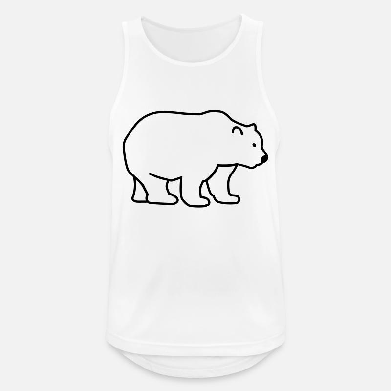 Bär - Männer Tank Top atmungsaktiv - Weiß