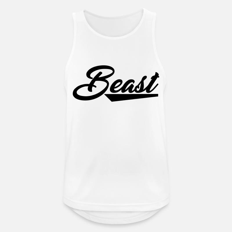 beast - Männer Tank Top atmungsaktiv - Weiß