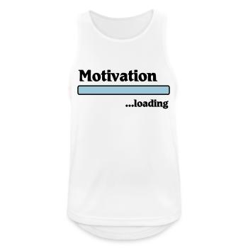 Motivation loading - Männer Tank Top atmungsaktiv - Weiß - Vorne - Nick (188cm)