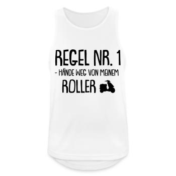 regel nr 1 hände weg von meinem roller - Männer Tank Top atmungsaktiv - Weiß - Vorne - Nick (188cm)