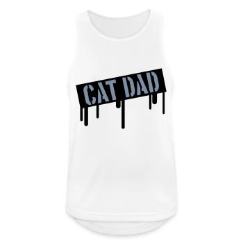 Stamp Cat Dad Logo - Débardeur respirant Homme - blanc - Devant - Nick (188cm)