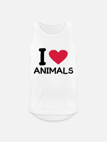 i love Animals - Männer Tank Top atmungsaktiv - Weiß
