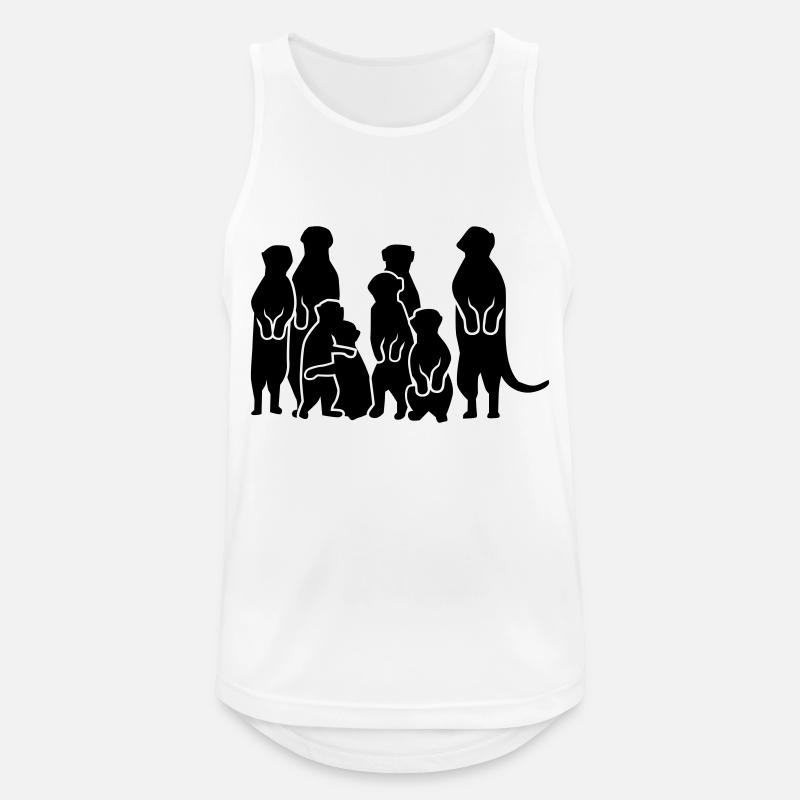Erdmännchen - Männer Tank Top atmungsaktiv - Weiß