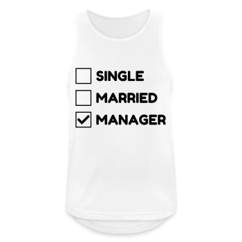 Manager / Chef / Arbeit / Job - Männer Tank Top atmungsaktiv - Weiß - Vorne - Nick (188cm)
