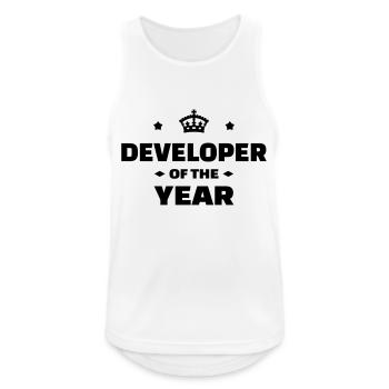 Entwickler / Informatiker / Programmierer / - Männer Tank Top atmungsaktiv - Weiß - Vorne - Nick (188cm)