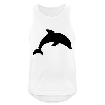 Delphin - Männer Tank Top atmungsaktiv - Weiß - Vorne - Nick (188cm)