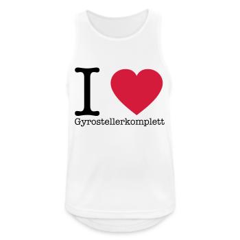 I Love Gyrosteller komplett - Männer Tank Top atmungsaktiv - Weiß - Vorne - Nick (188cm)