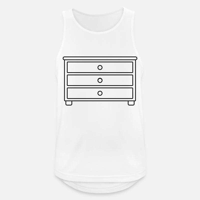 Möbelstück Schubladen Kommode Design - Männer Tank Top atmungsaktiv - Weiß