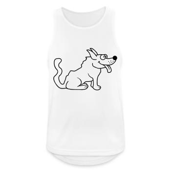 Dear dog sticks out his tongue happily - Men's Breathable Tank Top - white - Front - Nick (188cm)