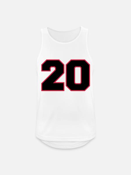number20 - Männer Tank Top atmungsaktiv - Weiß