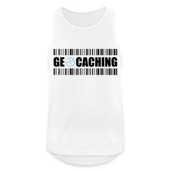 Geocaching Barcode - 2colors - 2O12 - Männer Tank Top atmungsaktiv - Weiß - Vorne - Nick (188cm)