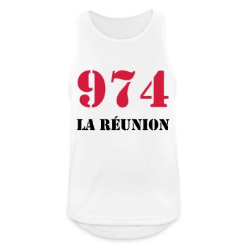 974 La Réunion - Débardeur respirant Homme - blanc - Devant - Nick (188cm)