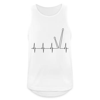 Drumsticks Herzschlag, Liebe zum Schlagzeug - Männer Tank Top atmungsaktiv - Weiß - Vorne - Nick (188cm)