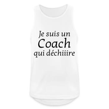 Coach / Coaching / Trainer / Sport - Männer Tank Top atmungsaktiv - Weiß - Vorne - Nick (188cm)