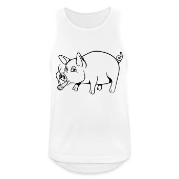 Schwein Ferkel Tier - Männer Tank Top atmungsaktiv - Weiß - Vorne - Nick (188cm)