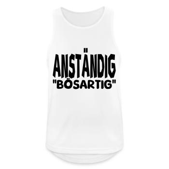 anders anständig - Männer Tank Top atmungsaktiv - Weiß - Vorne - Nick (188cm)