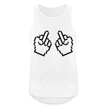 Middle Finger Pixel - Men's Breathable Tank Top - white - Front - Nick (188cm)