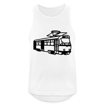 Train - Tram - Débardeur respirant Homme - blanc - Devant - Nick (188cm)