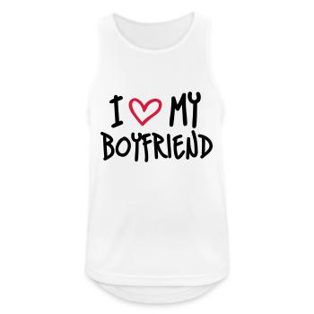 I Love My Boyfriend - Débardeur respirant Homme - blanc - Devant - Nick (188cm)