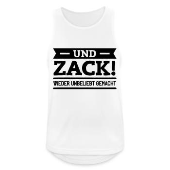 ZACK unbeliebt gemacht! - Männer Tank Top atmungsaktiv - Weiß - Vorne - Nick (188cm)