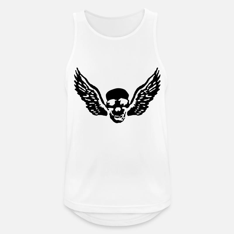 wingskull_092011_c_1c - Männer Tank Top atmungsaktiv - Weiß