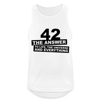 42 - The Answer - Männer Tank Top atmungsaktiv - Weiß - Vorne - Nick (188cm)