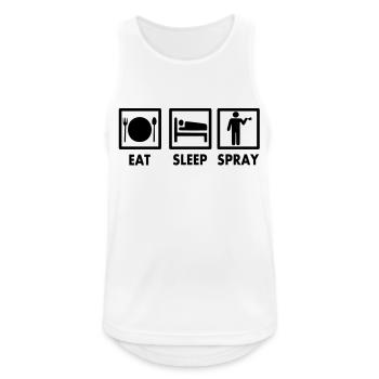 Eat Sleep Spray Vector Design - Débardeur respirant Homme - blanc - Devant - Nick (188cm)