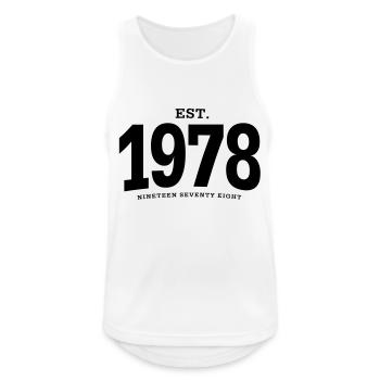HNE. 1978 Nineteen Seventy Eight - Débardeur respirant Homme - blanc - Devant - Nick (188cm)