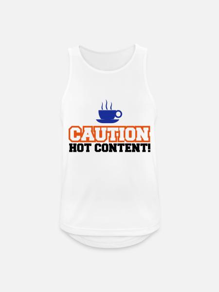 Caution Hot Content - Männer Tank Top atmungsaktiv - Weiß
