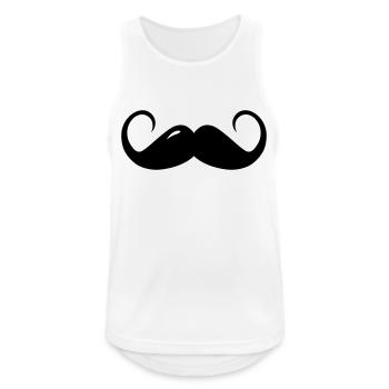 Moustache bouclée - Débardeur respirant Homme - blanc - Devant - Nick (188cm)