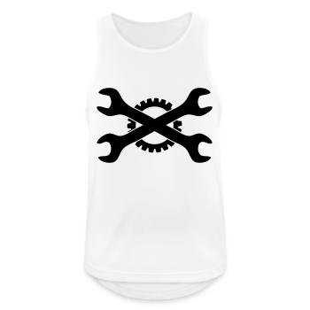 schrauber - Männer Tank Top atmungsaktiv - Weiß - Vorne - Nick (188cm)