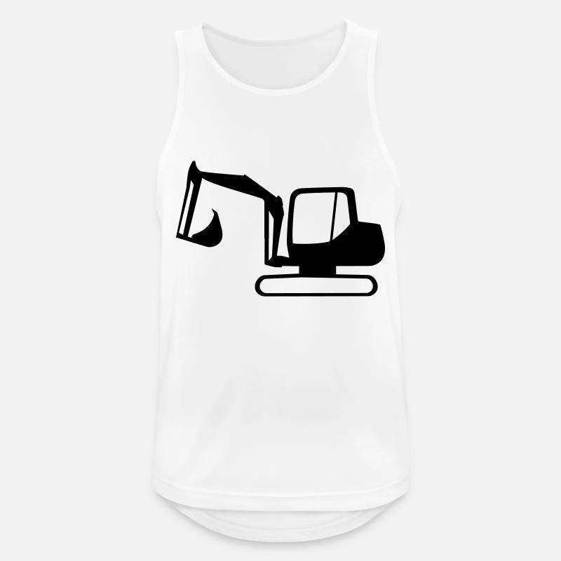 Bagger - Männer Tank Top atmungsaktiv - Weiß