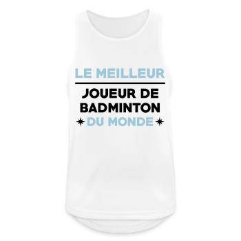 Badminton / Badiste / Tennis / Raquette / Sport - Débardeur respirant Homme - blanc - Devant - Nick (188cm)