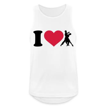 I love Danser - Débardeur respirant Homme - blanc - Devant - Nick (188cm)