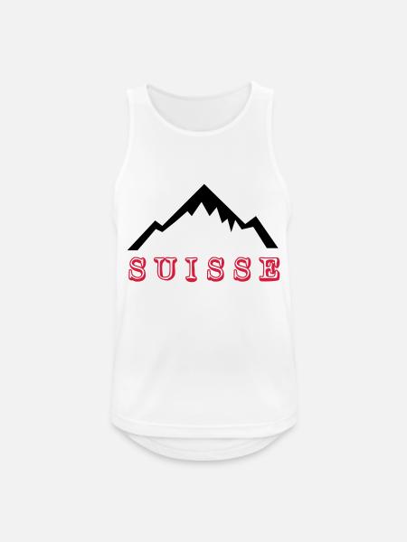 Mount Blanc - Suisse - Männer Tank Top atmungsaktiv - Weiß