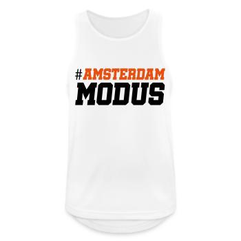 amsterdam modus - Männer Tank Top atmungsaktiv - Weiß - Vorne - Nick (188cm)