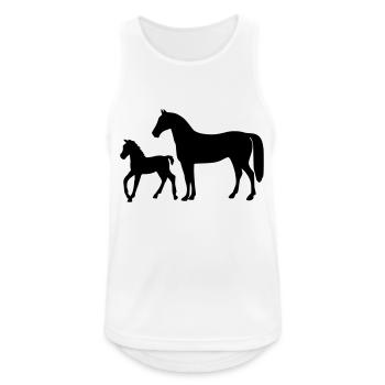 Horse with foal - Men's Breathable Tank Top - white - Front - Nick (188cm)