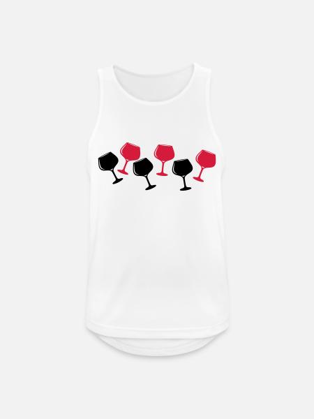 Red Wine Glass Wine Symbol - Men's Breathable Tank Top - white
