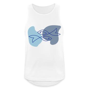 Fish One Line Drawing - Männer Tank Top atmungsaktiv - Weiß - Vorne - Nick (188cm)